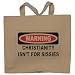 WARNING CHRISTIANITY ISN'T FOR SISSIES Totebag (Cotton Tote / Bag)