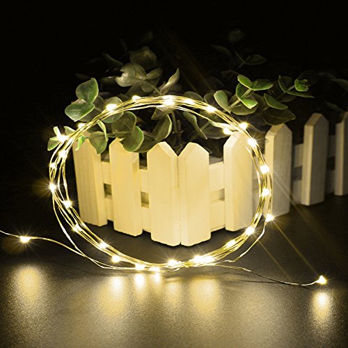 Battery operated copper string light, litexim warm white 30 leds …