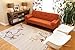 Generations Contemporary Floral Rust Gold Beige White Black Modern Squares Area Rug Rugs 5'2 x 7'3