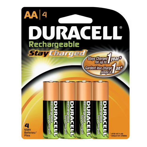 Duracell AA 4 Pre-Charged Rechargeable NiMH Batteries DX1500