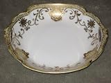 Vintage Porcelain Hand Painted Nippon Gold Pattern Handled 5 x 5 1/2 Inch Dish