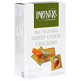 Partners All Natural Crackers, Sweet Onion, 4-Ounce Boxes (Pack of 6)