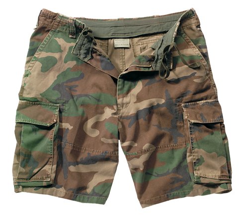 Woodland Camouflage Vintage Paratrooper Cargo Shorts