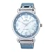AK Anne Klein Women's 109651MPLB Swarovski Crystal Silver-Tone Mother-Of-Pearl Dial Light Blue Leather Strap Watch,AK Anne Klein,109651MPLB,B004P0MDNI