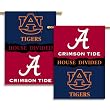 NCAA Alabama - Auburn 2-Sided 28-by-40 inch House Banner with  Pole Sleeve- Rivalry House Divided