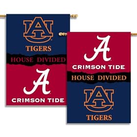 NCAA Alabama - Auburn 2-Sided 28-by-40 inch House Banner with  Pole Sleeve- Rivalry House Divided