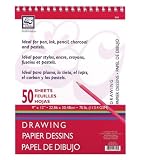 Drawing Paper Pads 9''x12''-50 Top Spiral Sheets