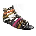 F00 Ladies Purple Croc Print Gladiator Sandals Sizes 3-8
