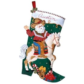 Bucilla 85468 Felt Aplique Stocking- Cowboy Santa