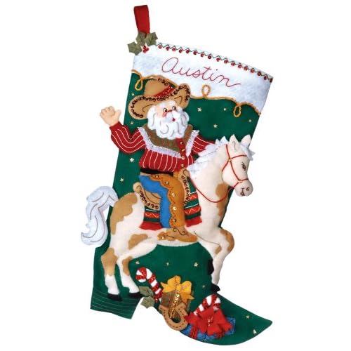 2012 cowboy santa bucilla stocking