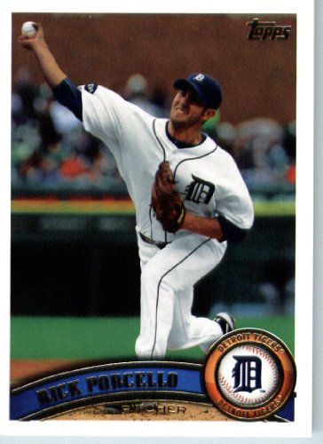 2011 Topps Baseball Card # 597 Rick Porcello - Detroit Tigers - MLB Trading Card (Series 2) in a Protective Screwdown Case