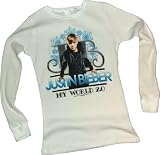 Justin Bieber -- My World 2.0 -- Sailor Thermal Long-Sleeve Fitted Juniors T-Shirt