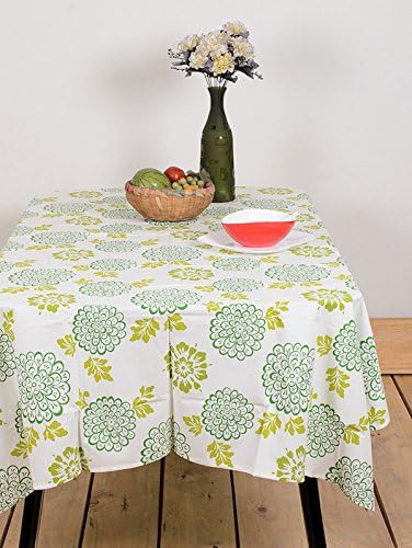 Traditional Table Cover Floral Fantasy Green Flower 60 By 90 Inches Table Cloth