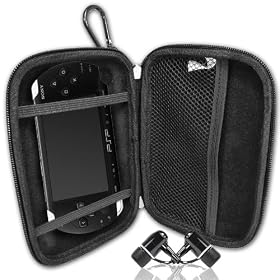 RuffGuard Gamer Case and Sonic Alloy Earbuds for the Sony PSP 3000 and GO by Kroo