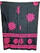 Womens High Fashion Cotton Wrap Skirt Pink Printed Black Skirt India Clothing