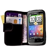 Neues Qualit�t Schwarz Leder Schutzh�lle Mit Magnetisch Befestigung F�r HTC Desire S Mit Frei Displayschutz Von Yousavevon "Yousave"