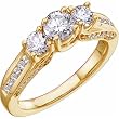 14K Yellow Gold Pre Set Diamond Engagement Ring
