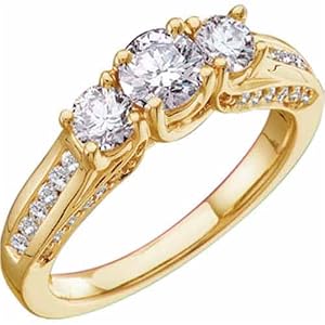 14K Yellow Gold Pre Set Diamond Engagement Ring