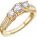 14K Yellow Gold Pre Set Diamond Engagement Ring