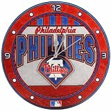 MLB Philadelphia Phillies Art Glass Wall Clock