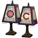 The Memory Company MLB-CCU-462 Chicago Cubs 14" Art-Glass Table Lamp