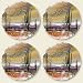 Monarchs Cactus Desert Round Assorted Tumbled Stone Coaster Set of 4, Highland Graphics