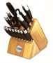 KitchenAid 16-Piece Silicone-Handled Cutlery Set in Traditional Natural Block, Black