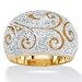 PalmBeach Jewelry Diamond Acc. 18k gold (40 mils) over Sterling Silver Dome Ring
