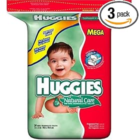 Huggies Natural Care Baby Wipes Refills, Fragrance-Free, 240-Count Packages (Pack of 3) (720 Wipes)