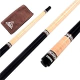 CUESOUL Handmade Pool Cue Stick Curly Maple Wood 1/2 Jointed Billiard Cue - 19 Oz