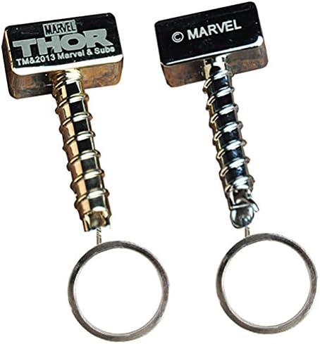 BLABLABLA Marvel Comic Character Key Ring Alloy Key Chain Thor Hammer Silver
