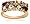 18k Gold Overlay Sterling Silver Multi-Gemstone Ring, Size 5