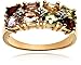 18k Gold Overlay Sterling Silver Multi-Gemstone Ring