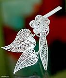 Brooch, 'Silver Camellia' 2.4 W 1.5 L