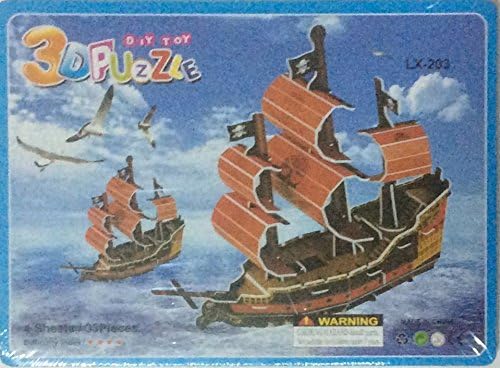 Model 3-D Puzzle Pirate Ship Children DIY Gift Educational Toy Boy Girl