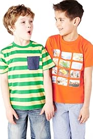 2 Pack Pure Cotton Short Sleeve T-Shirts with Stay New™