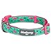 Blueberry Pet Essentials 10 Patterns Pink Flamingo on Light Emerald Adjustable Dog Collar, X-Small, Neck 7.5
