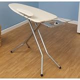 Household Essentials 671840 Mega Wide Top Pressing Station Ironing Board, Satin Silver