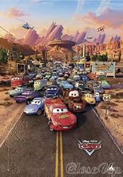 Pixar's Cars - Framed Movie Postcard (Regular Style / Many Cars) (Size: 4" x 6")