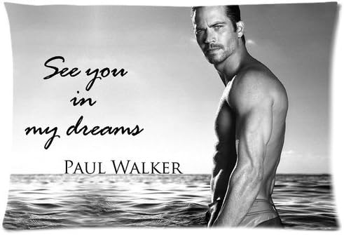 1 X Hoomin Paul Walker Custom Zippered Rectangle Pillow Case Pillowcases Size:16"x 24" (Two Sides)