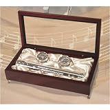 Silver Music Box, Birth Cert Holder, First Tooth & Curl Box Set in Rosewood Box