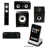 Energy CF-30 Floorstanding/Tower Speaker & CC-5 Center Channel Speaker & CR-10 Surround Speakers & ESW-C8 8-Inch 240 Watt Subwoofer & Yamaha RX-V665BL 630 Watt 7-Channel Home Theater Receiver & Yamaha YDS-11SL iPod Dock for select Yamaha AV Products Bund