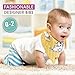 Kudsha Baby Bandana Drool Bibs, with 3 snaps, Perfect for Teething, Spit-up, Dribble, Drool, Unisex 4 Pack Gift Set for Boys and Girls, Absorbent Cotton