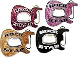 Gear One Rock Star Guitar Belt Buckle with Bottle Opener, Black