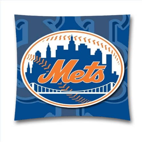 Cotton Linen Personalized MLB Decorative Throw Pillows,New York Mets mobile Square Cushion Covers,Personalized Gift,Ideal Gift to Men,Throw Pillows,Cover Size 18x18Inch,