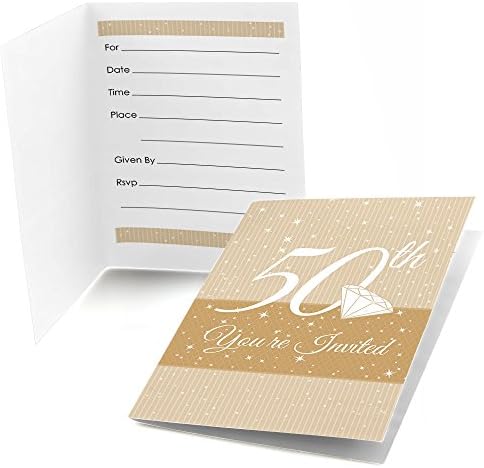 Big Dot of Happiness 50th Anniversary - Fill in Anniversary Party Invitations (8 Count)