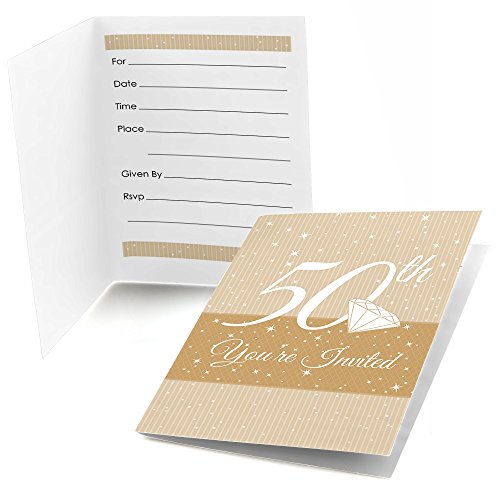 Big Dot of Happiness 50th Anniversary - Fill in Anniversary Party Invitations (8 Count)