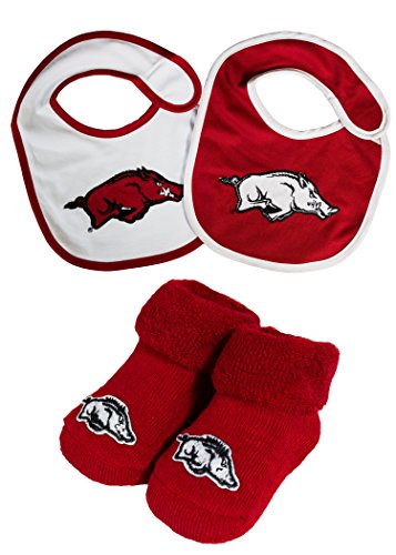 NCAA Arkansas Razorbacks Infant Booties and 2 Pack Bib Set