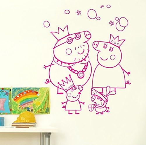 Children's Kids Peppa Pig Wall Sticker 173.5x17.5inch Pink sticker Fun Party Kids girls boys beedroom wall sticker