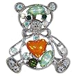 Swarovski Crystal Teddy Bear Animal Brooch Pin